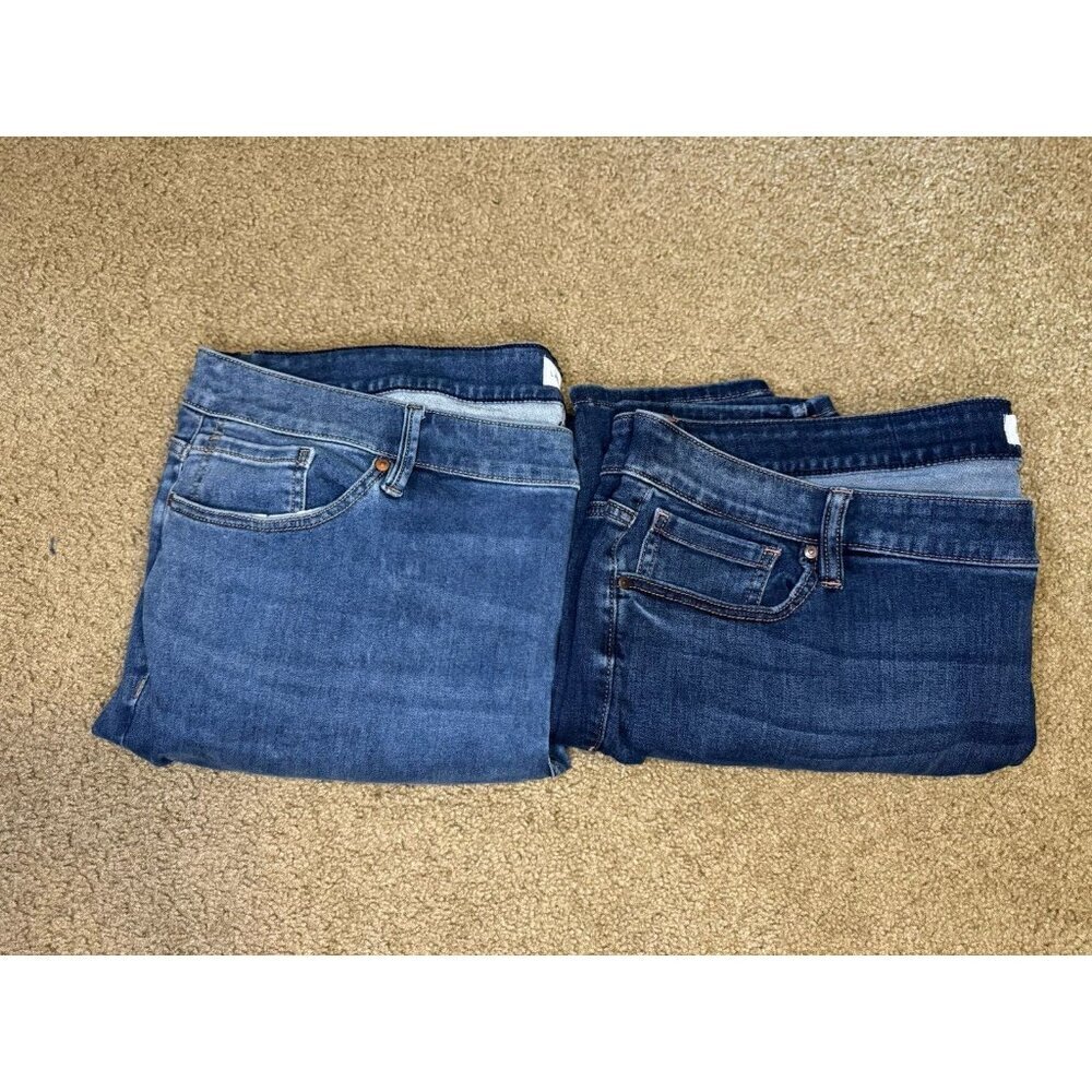 LANE BRYANT High Mid Skinny Denim Blue Jeans Sz 26 (44x26) Lot Of 2 Casual Basic